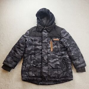 Zeroxposur Gray and Black Hooded Winter Jacket Youth Size 5/6